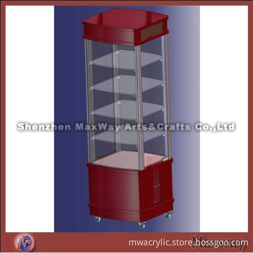 Red Removable Acrylic Floor Sunglasses/Eyeglasses Display Stand